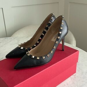 Valentino Black Rockstud Heels